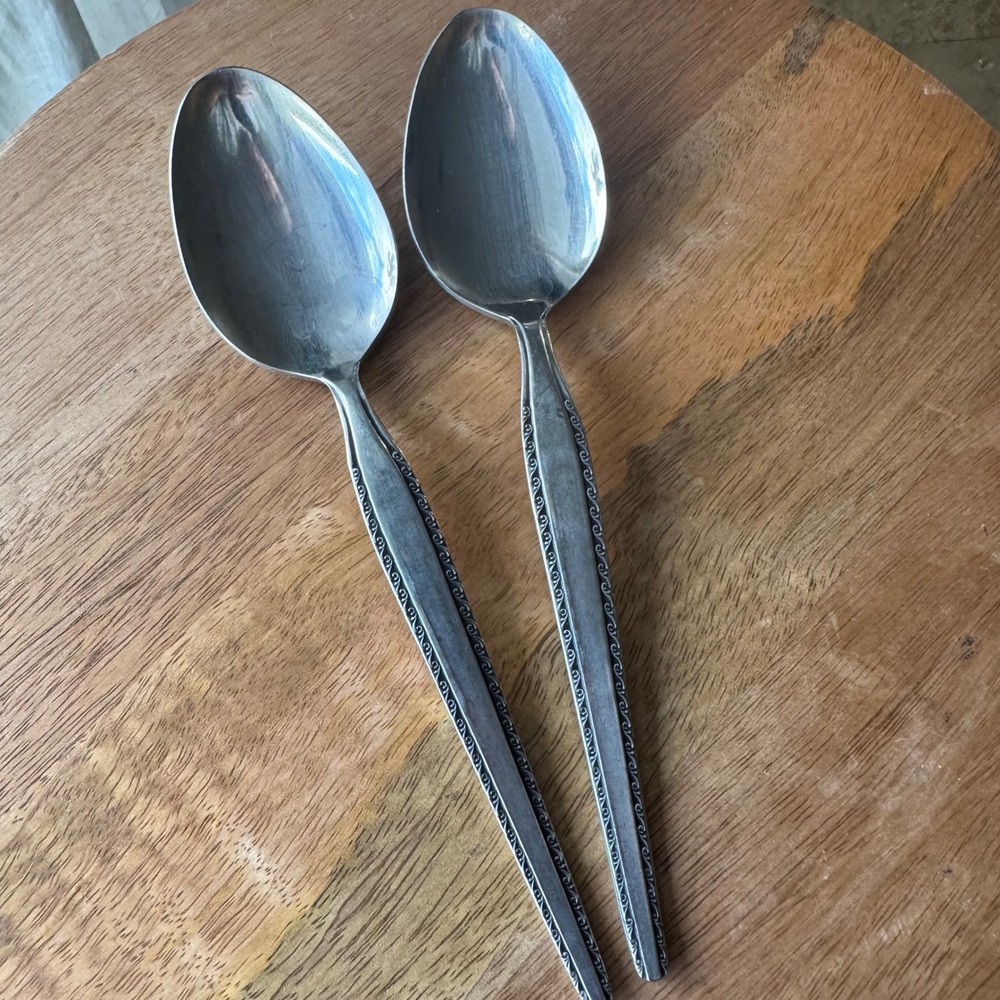 Granada by National Stainless Steel Serving Spoon Tablespoon Set of 2 Flatware‎